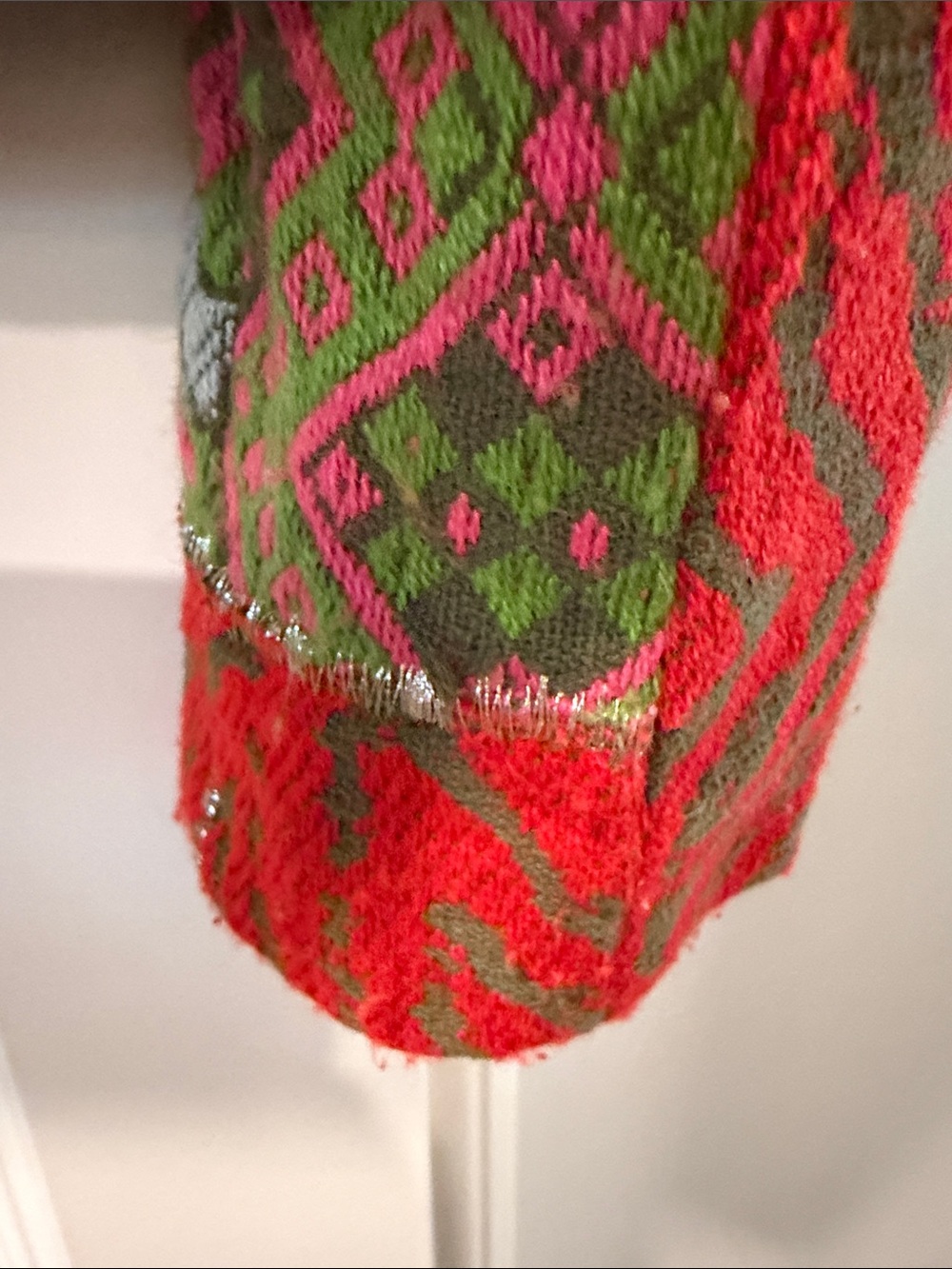 Zara Red Multicolor Patchwork Zip Jacket - Picture 6 of 11